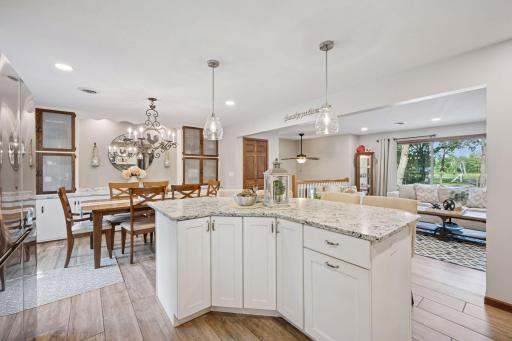 Newer kitchen has granite c-tops
