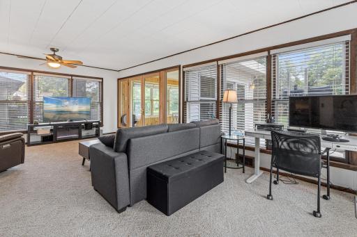 Large family room flooded with natural light