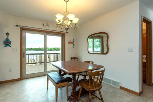 Dining room with patio doors to the deck.
