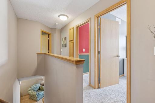 Let's head upstairs where we will find 3 beds!