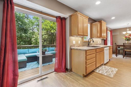 Deck access from kitchen for easy outdoor dining and hosting