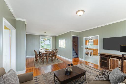 Beautiful original floors in your living and dining areas (virtually staged to show potential)