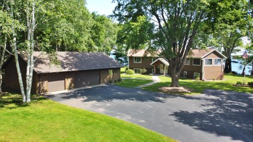 Main view of Home with view of Farm Island Lake in the background