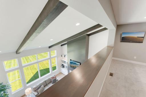 Upper level loft area overlooking living room