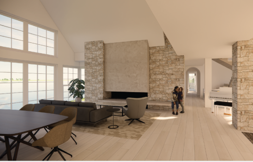 BCD Homes is a highly respected builder with a long-standing presence on White Bear Lakefront. This interior rendering is an example of what could be built with BCD Homes.