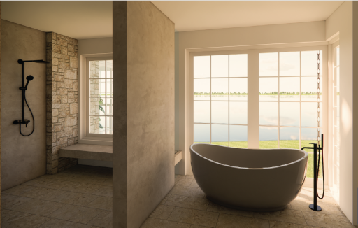 Begin each day immersed in sweeping lake vistas. This interior rendering is an example of what could be built with BCD Homes.