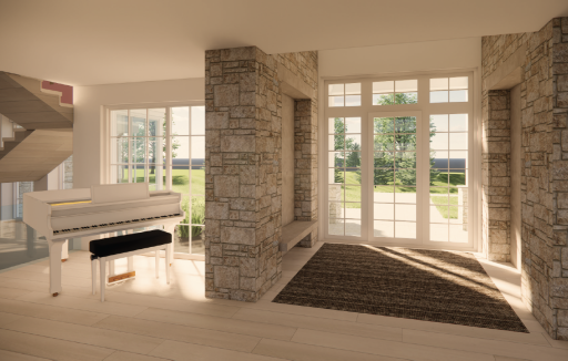 This lot offers the flexibility to bring your unique dream home to life in one of Minnesota's most sought-after waterside communities. This interior rendering is an example of what could be built with BCD Homes.