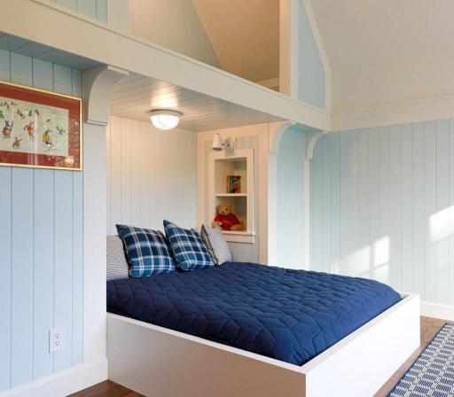 Custom bunkbeds add character and comfort to this thoughtfully designed retreat.
Photo of a bedroom designed and built by BCD Homes
