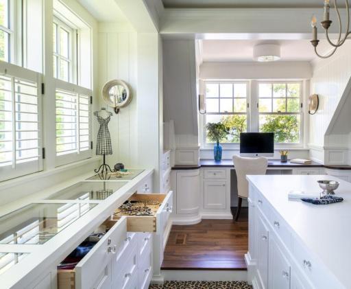 Where productivity meets style—this custom home office balances functionality with refined design. Photo of a home office designed and built by BCD Homes