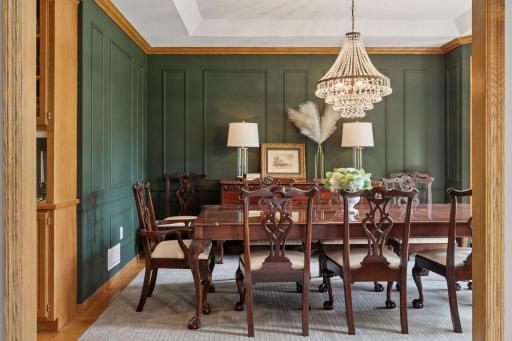 Photo for 2204 Wildwood Court, Burnsville, MN 55306 - listing #6760040 Love the upgraded wall detail and the rich color of this formal dining room!