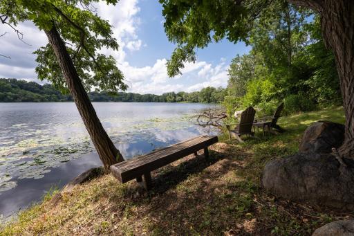 Your private lake shore provides a serene place for reading, meditation and sensational views of the setting sun!