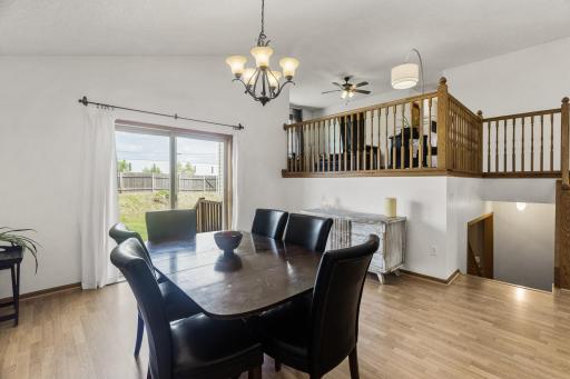 Upper living room overlooks the dining room