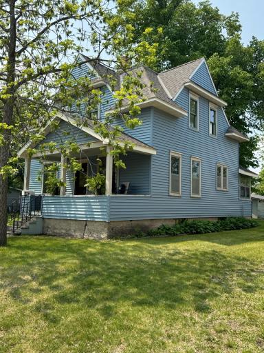 The roof line of this 1915 home adds architectural interest to the exterior.