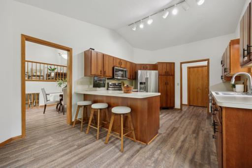 Open sightlines make the kitchen the heart of the home.