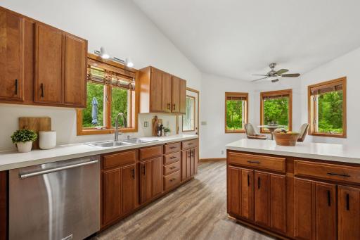 Stylish flooring throughout all living spaces adds a touch of elegance.
