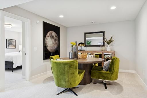 Separate game room space to keep the entertainment going