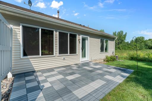 A modern patio offers a splash of fun style and practicality.