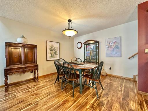 Beyond the living room is the dining room just off the kitchen.