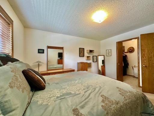 This bedroom has a good sized walk in closet as seen here.