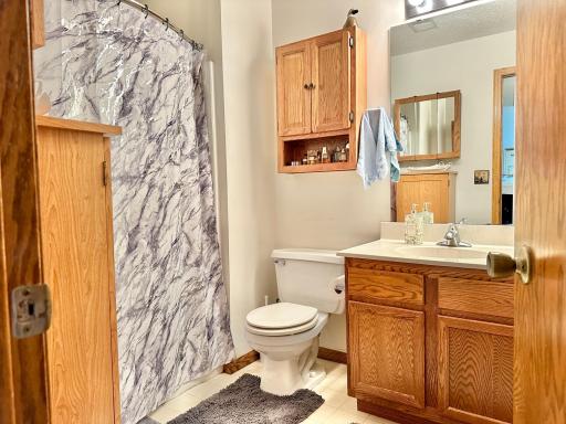 At the top of the stairs this full bath that serves 2+ bedrooms. The loft are wasn't ready for pictures but is currently an office. It can easily be made into a bedroom.