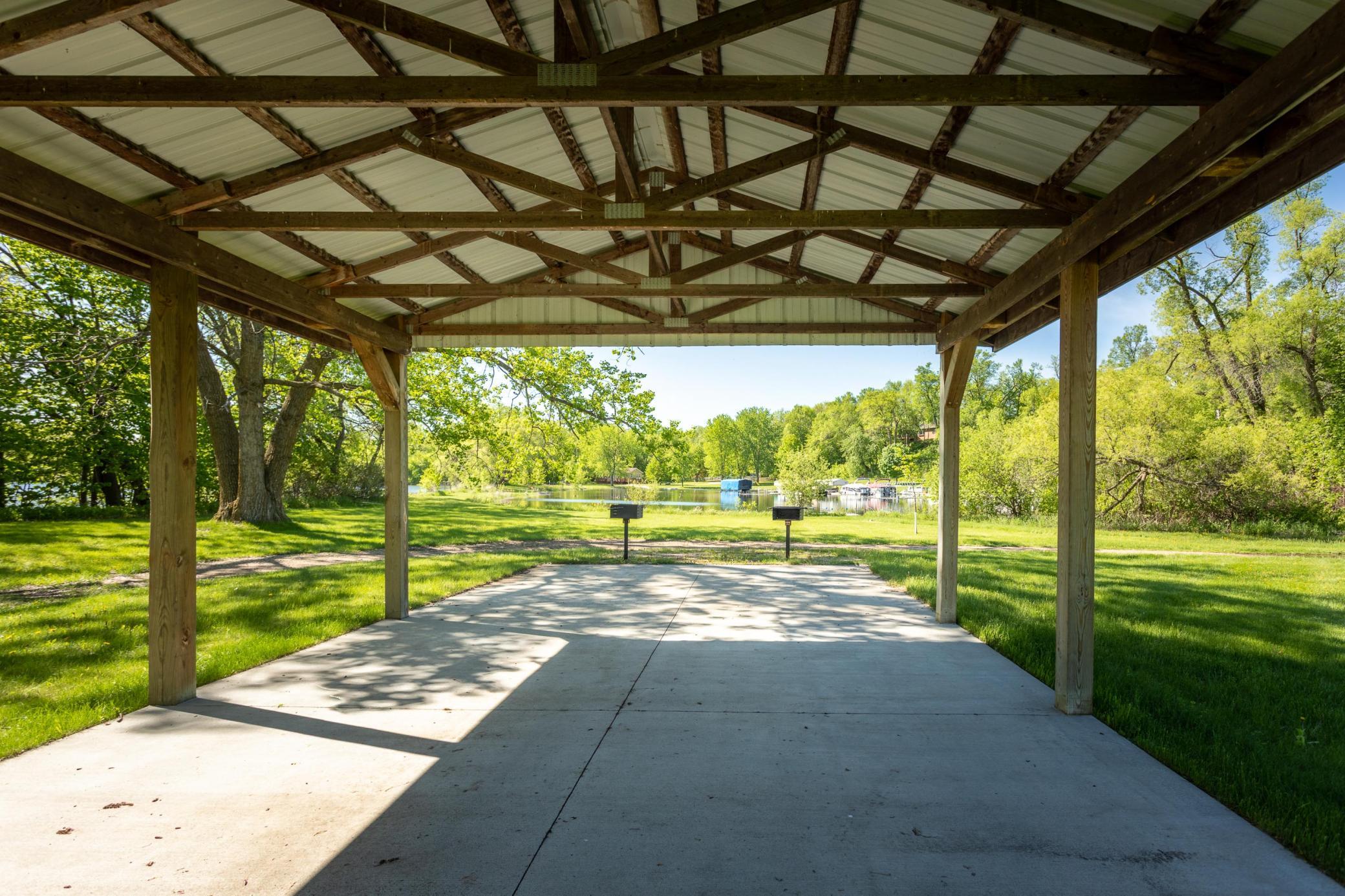 Lakeside pavillion in common area