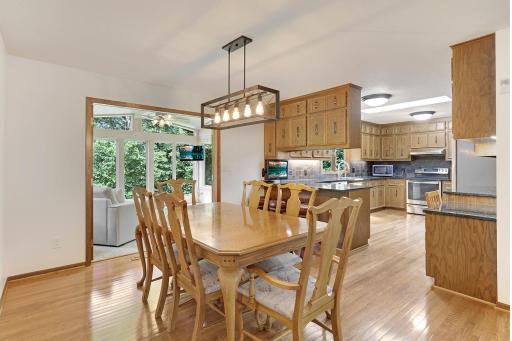 The home's informal dining room is large at 11' x 11' in size.