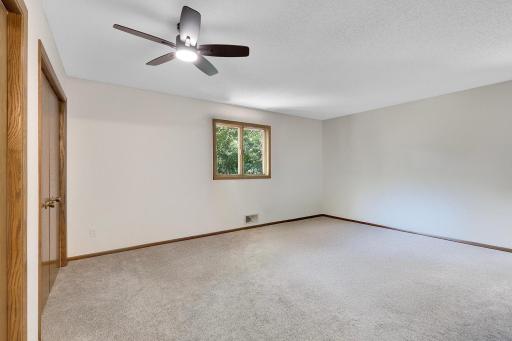 The primary bedroom is on the upper level only 7 short steps from the main floor.