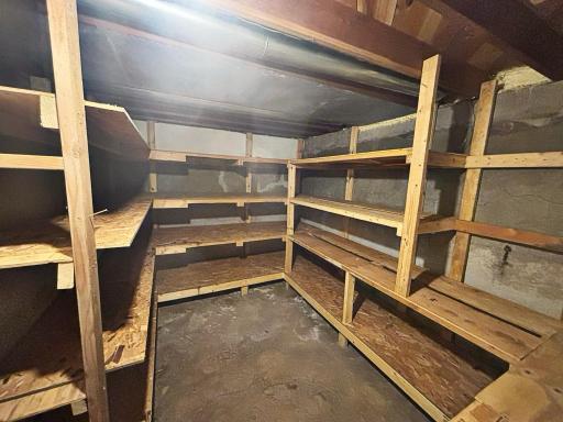 Clean unfinished basement.storeage