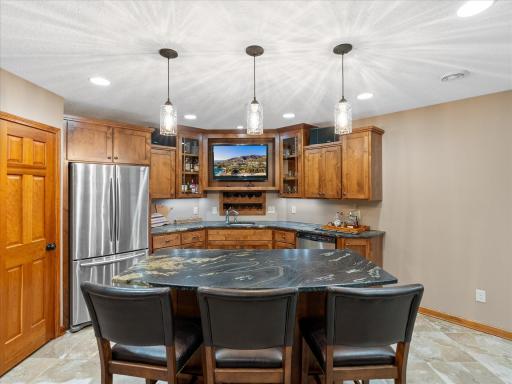 Matte granite counter tops and island.