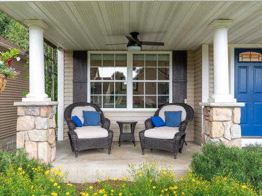 Front porch with fan and remote!