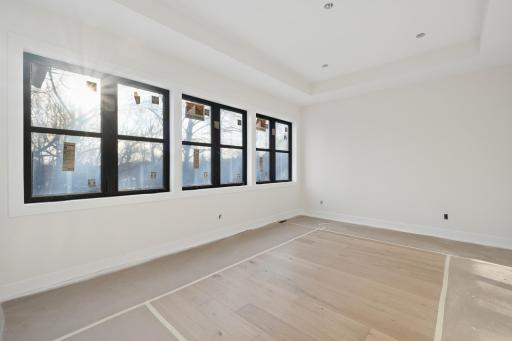 Primary bedroom with tray ceiling - photo taken 3/29