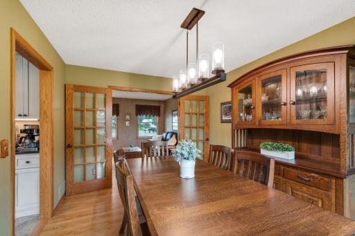 The french doors open into the main floor living room. Close them off to create an office setting if needed!