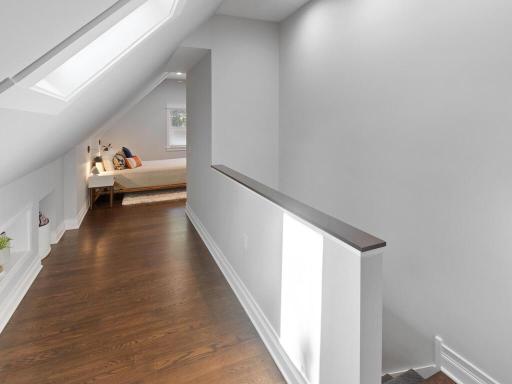 A view as you come up the stairs into the master suite