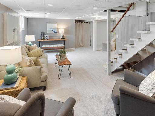 The family room makes a great play room and has extra storage space