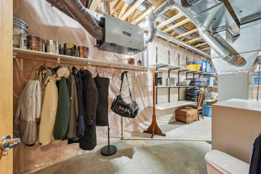 Lower level utility room with a ton of storage space