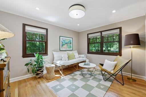 Versatile second main floor bedroom easily transforms into a home office or flex space