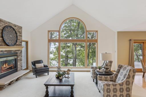 The view looking out to Lake Pulaski will never get old. You will appreciate the gas burning fireplace on the main level living room. Perfect for those chilly fall evenings or winters in Minnesota.