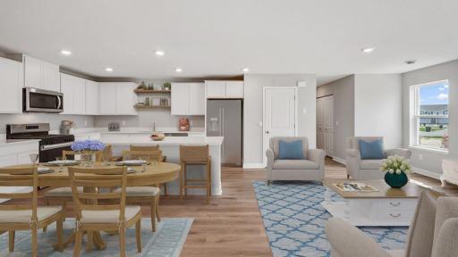Welcome Home to The Harlow! Photo of model home, colors may vary.
