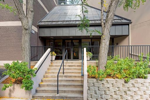 Welcome to your new condo community, where the south entrance greets you with style, convenience, and a taste of everything this building has to offer.