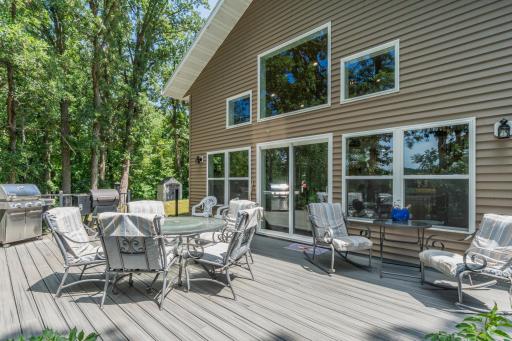 The expansive deck provides plenty of room for entertaining guests.