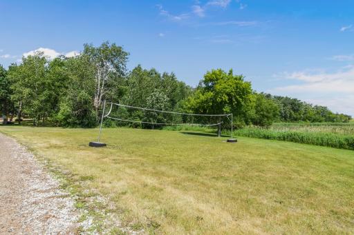 Ready for fun with a full volleyball net setup!