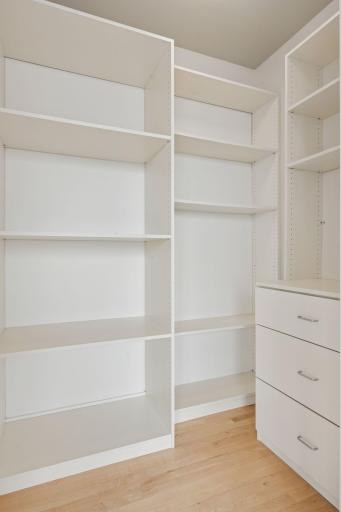 Walk-in closet in the den adds to the abundance of storage in this home.