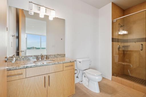 2nd bath with walk-in shower adjacent to the den.