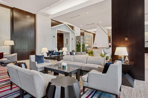 Seasonal touches refresh the decor throughout the year, adding a subtle, ever-changing elegance to the lounge and common areas.