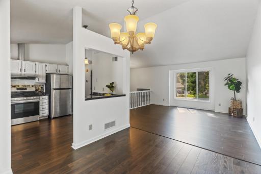 View From The Dining Room Onto The Kitchen & Living Room