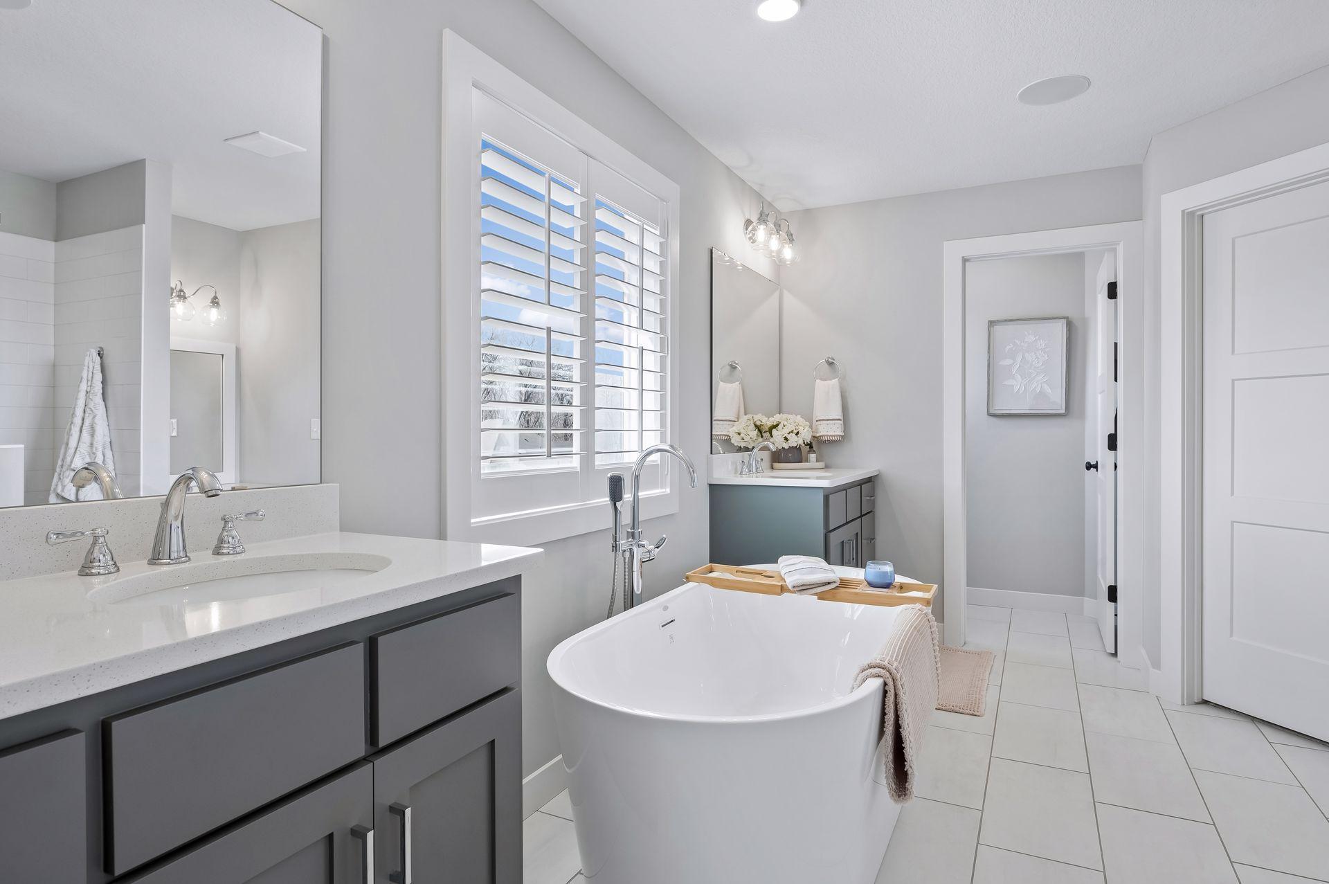 Split double sink vanities