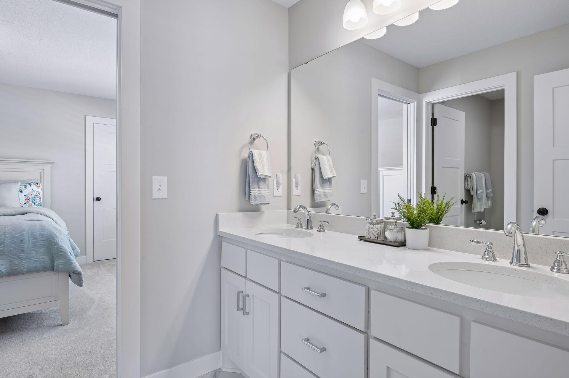 Double sink vanity in Jack & Jill bathroom