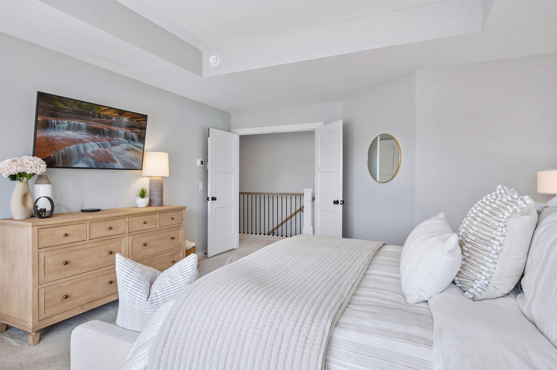 French doors in the primary bedroom