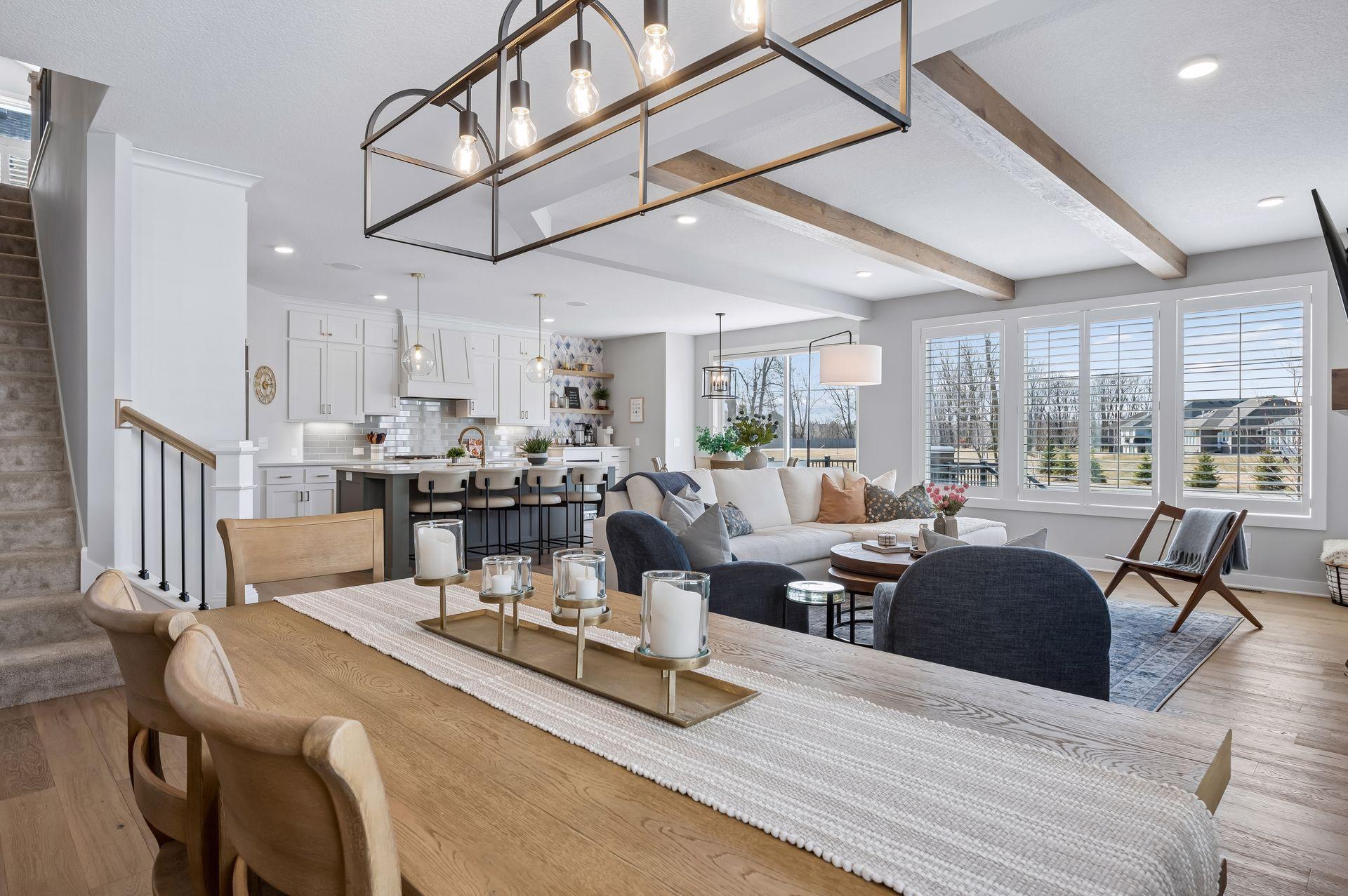 Formal dining open to living room and kitchen