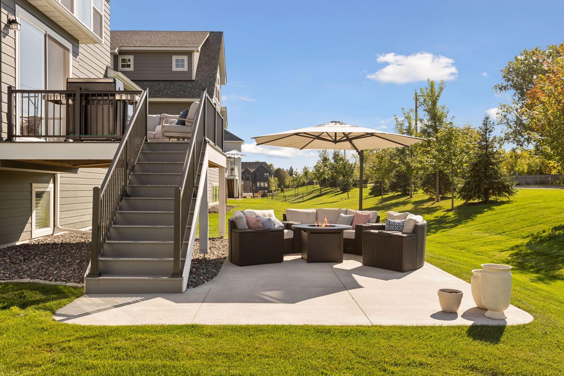 Concrete back patio, great for gatherings